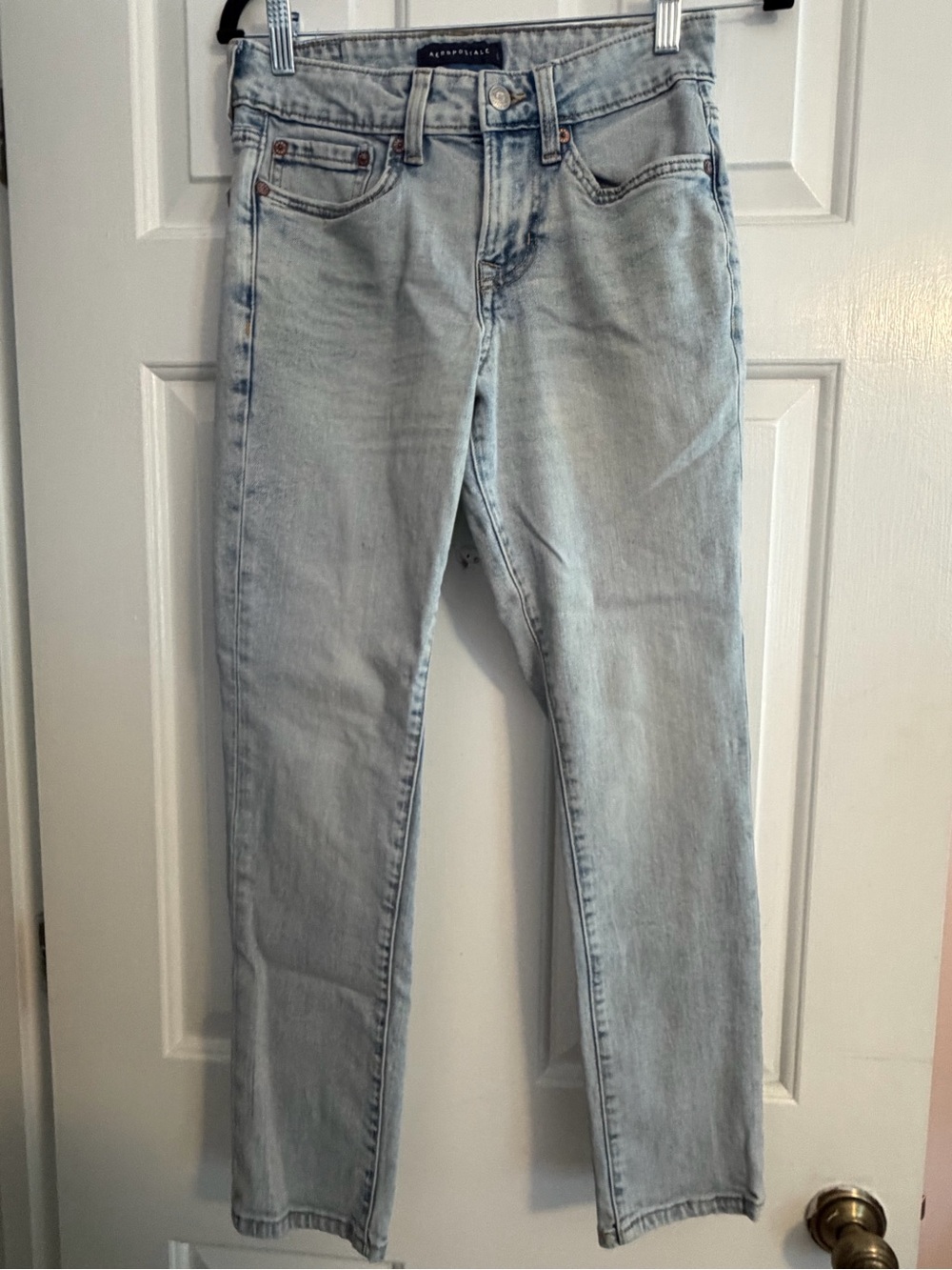 Aeropostale Men’s Slim Jeans - Light Blue Wash